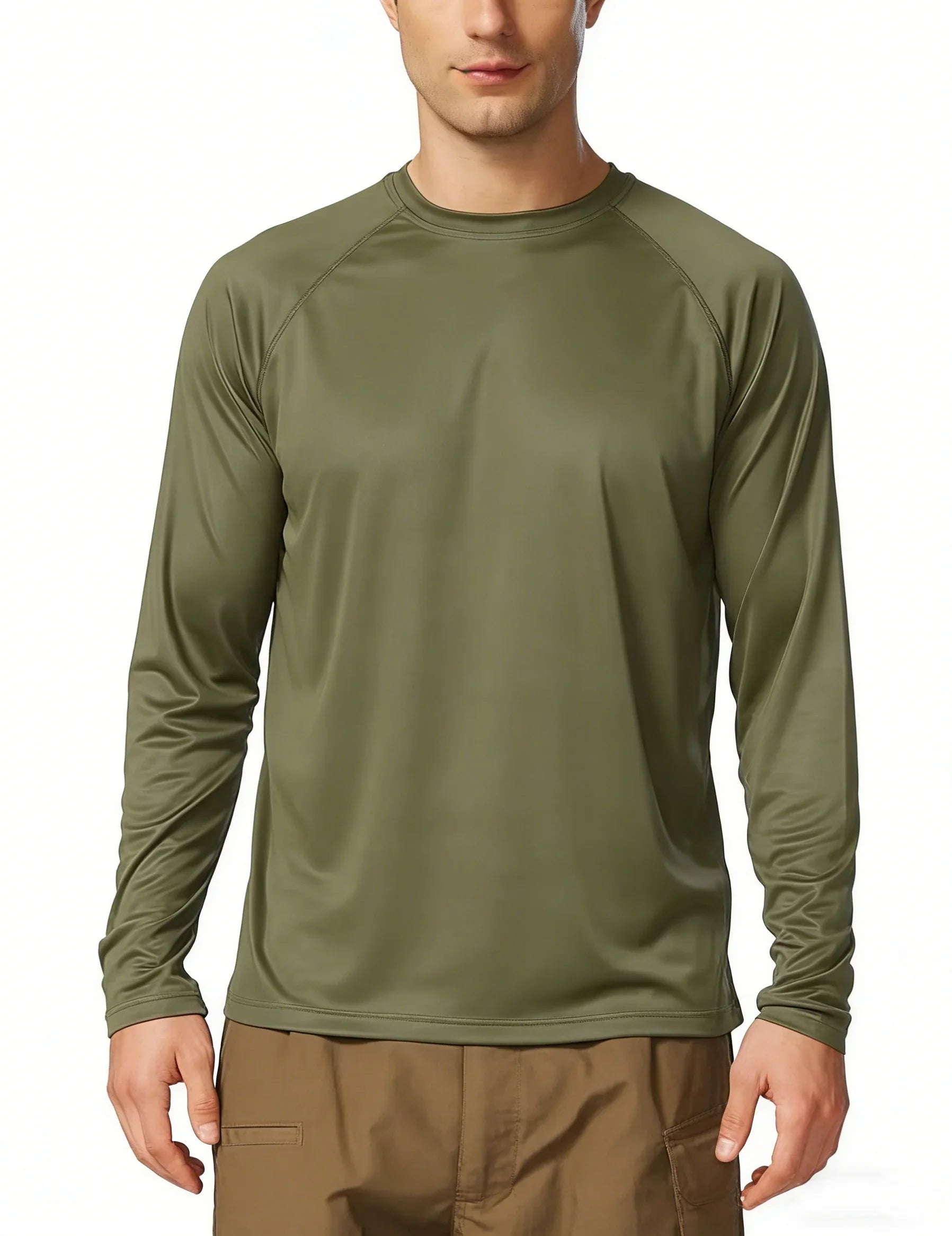 Men's Sun Protection Shirts UV SPF UPF 50+ Long Sleeve Rash Guard Fishing Running Quick Dry Lightweight Sports Running Shirt