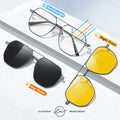 Top Brand Design Sunglasses Men Polarized 3 In 1 Magnetic Clip On Glasses Women Hexagon Night Vision Anti-Blue Light Eyeglass