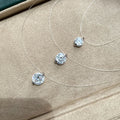 0.5/1/2carat Solitaire Moissanite Diamond Pendant NecklaceCertified Certificate Invisible Fishing Line Necklaces for Women