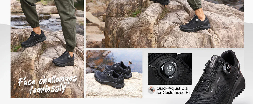 Men Hiking Sneakers Brand High Quality Trekking Climbing Shoes Male Rotating Button Luxury Designer Outdoor Sneakers
