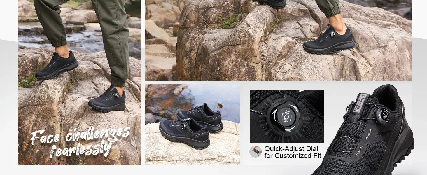 Men Hiking Sneakers Brand High Quality Trekking Climbing Shoes Male Rotating Button Luxury Designer Outdoor Sneakers