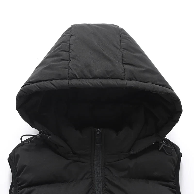 Mens Vest Jacket Warm Sleeveless Jackets Winter Waterproof Zipper Coat Autumn Stand-up Collar Casual Waistcoat Brand Clothing