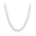 White Pearl Necklace for Women, 925 Silver Adjustable Clasp Chain Faux Pearl Beaded Necklace Bridal Wedding Jewelry