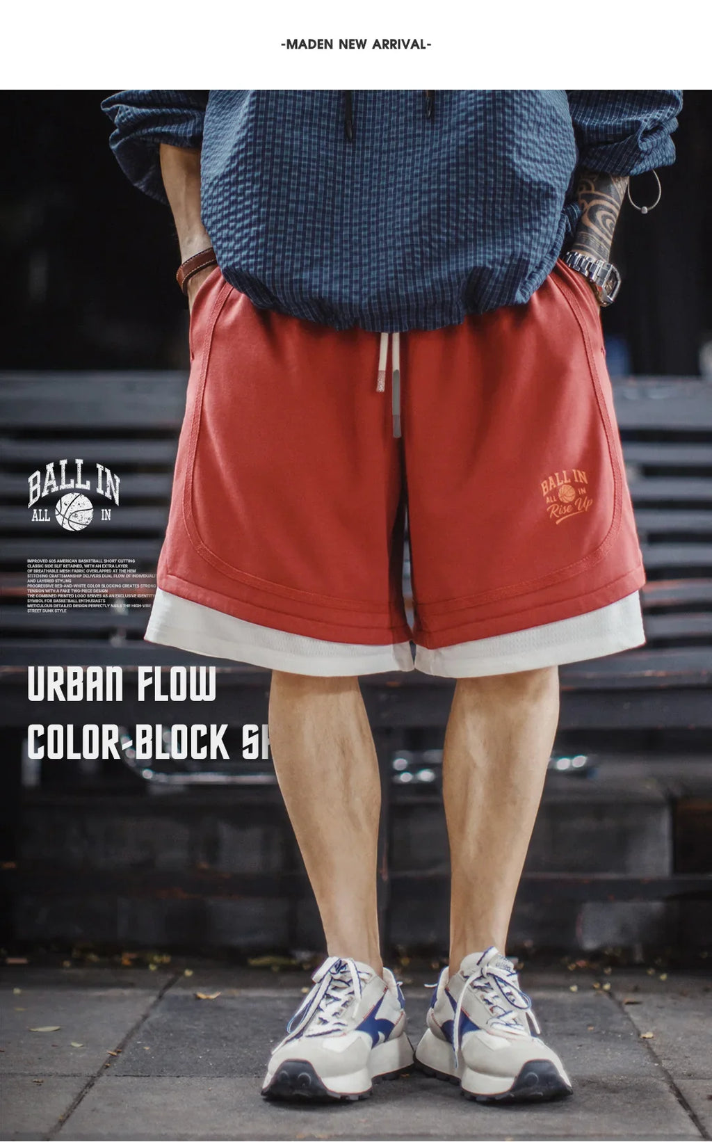 Men's American Retro Street Basketball Print Knit Sweat Shorts Breathable Loose 5 Inch Summer Daily Workout Pants Sports