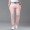 Men's Slim Fit Pants Casual Colorful 2025 Spring New Straight Trousers Men Cotton Stretch Fashion Pants Red Yellow Pink Blue