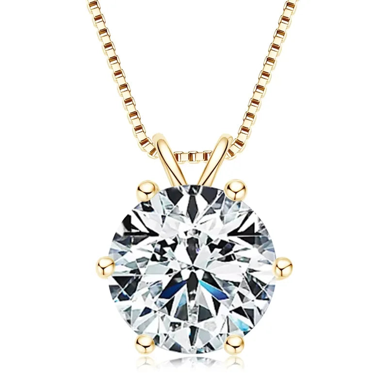 0.5ct-5ct Moissanite Pendant Necklace With Certificate For Women Original Real 925 Silver Chain Solitaire Drop Necklaces