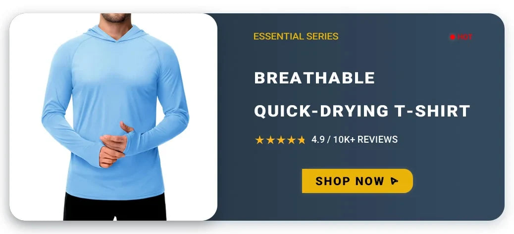 UPF50+ UV Protection T-Shirt Mens Lightweight Long Sleeve Quick Dry Fishing Shirt Outdoor Hiking Workout Rash Guards