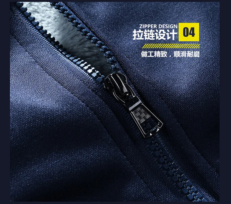 Winter Thick Men Sports Suit Men Tracksuit Hooded Sportswear Zipper Cardigan Hooded Woolen Trousers Pants Casual Men Fleece Set