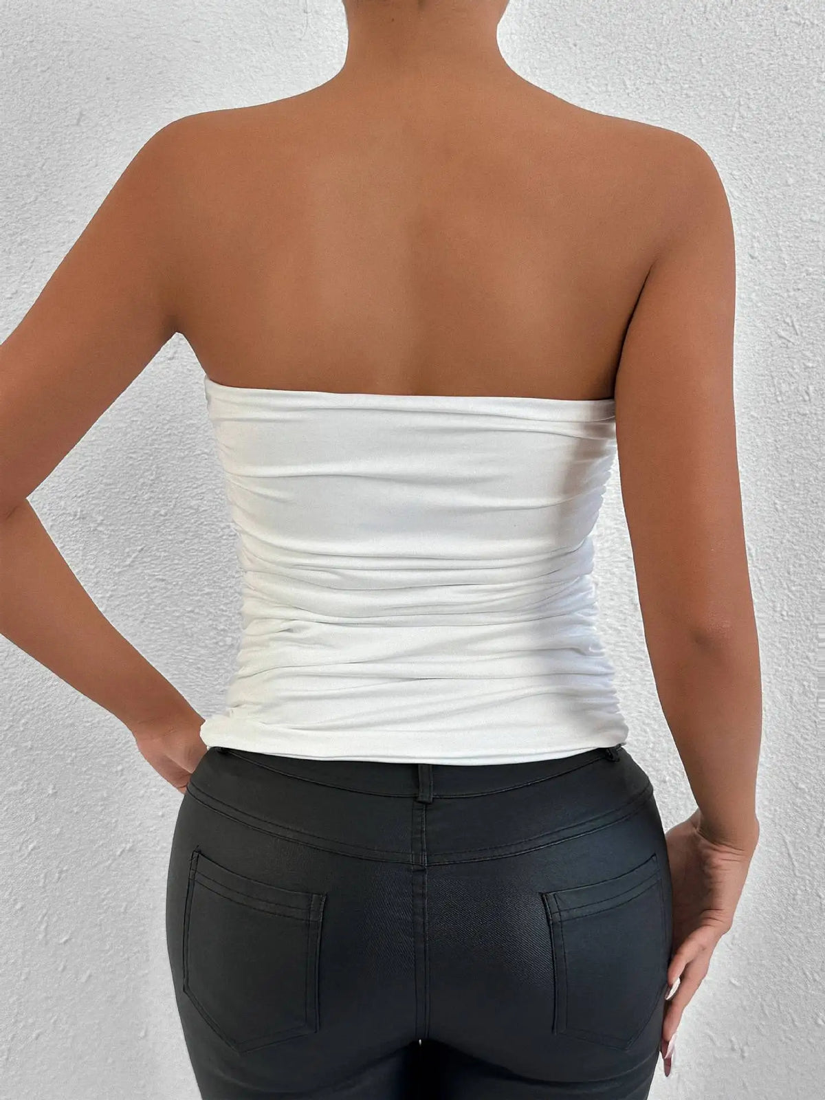 Fairyshely 2026 Sexy Summer Solid Strapless Top Women Bandeau Bodycon Tops Lady Sleeveless Off Shoulder Club Party Clothes