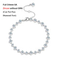 New In D Color 3/4mm Full Moissanite Tennis Bracelet For Women Lady S925 Silver GRA Certified Diamond Link Bracelets Gift