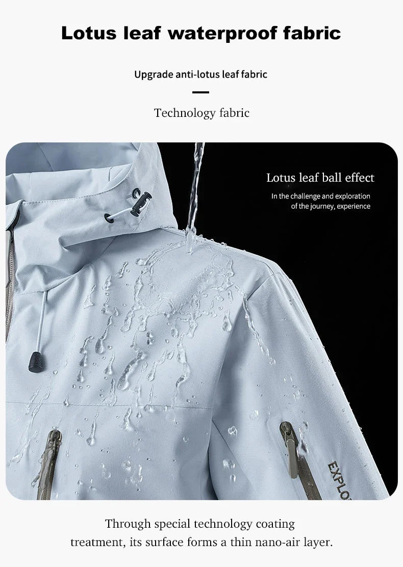 Unisex Rain Coat Hiking Camping Trekking Mountaineering Waterproof Jackets Men Women Outdoor Sporty Windproof Windbreaker