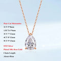Pear Cut 1/1.5/3/4/5CT D Color Moissanite Pendant Necklace for Women Men 925 Silver Waterdrop Solitaire Diamond Neck Chain