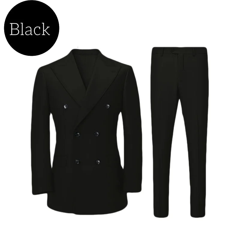 Elegant Double-breasted Men's Suit