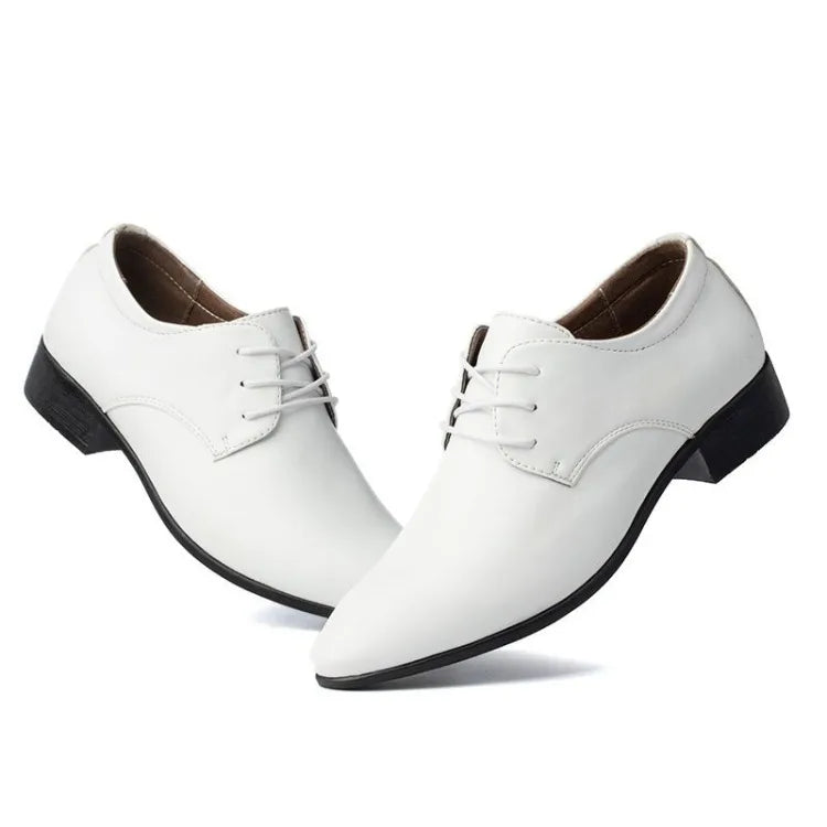 Men's Red Patent Leather Wedding Groomsmen Shoes Low Block Heel Business Formal Dress Shoes Trendy Casual Footwear