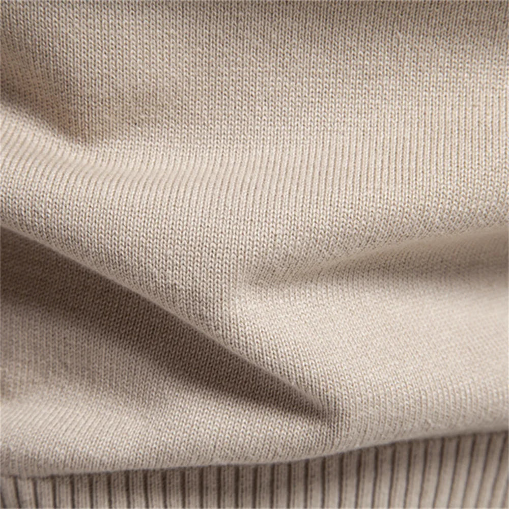 Mens V-neck Solid Cotton Pullover Sweaters Long Sleeve Casual Social Knitted Sweaters for Men