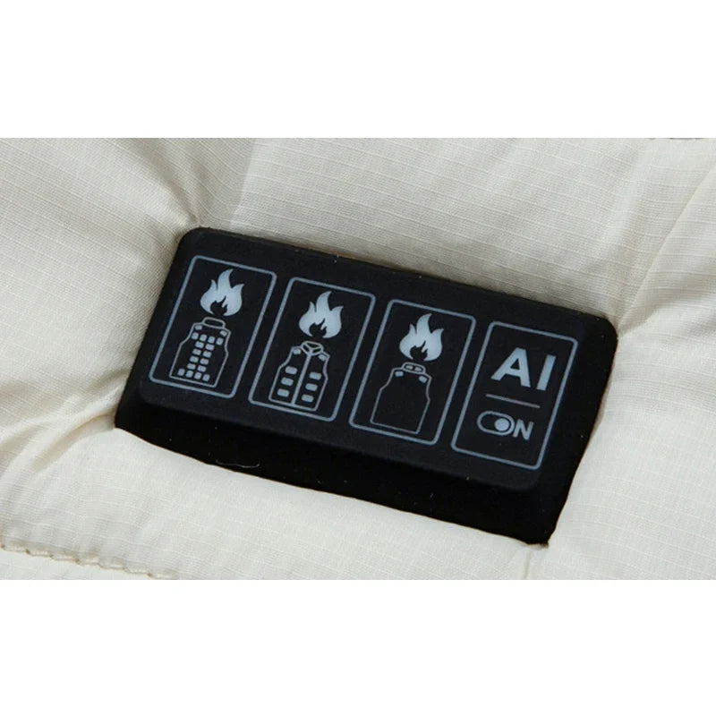 New Loose Casual Stand Up Collar Winter 28 Zone Intelligent Heating Vest Men'S Women'S Warm Electric Clip Coat (No Power Bank)