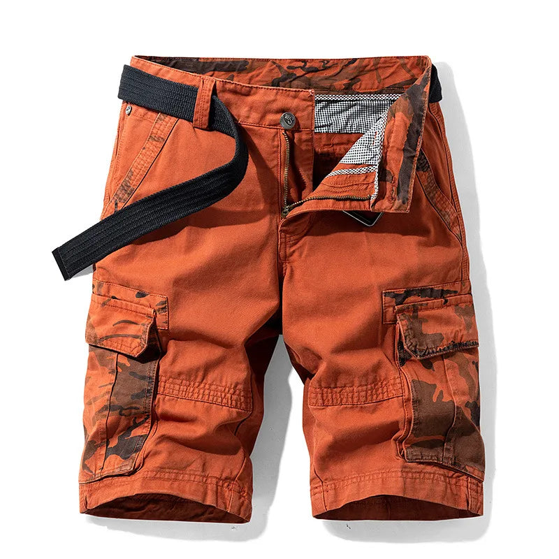 Daily Wear Street Fashion 5 Inch Shorts Men's Summer Casual Multi Pocket Cargo Shorts Loose Straight Breathable Outdoor Sports
