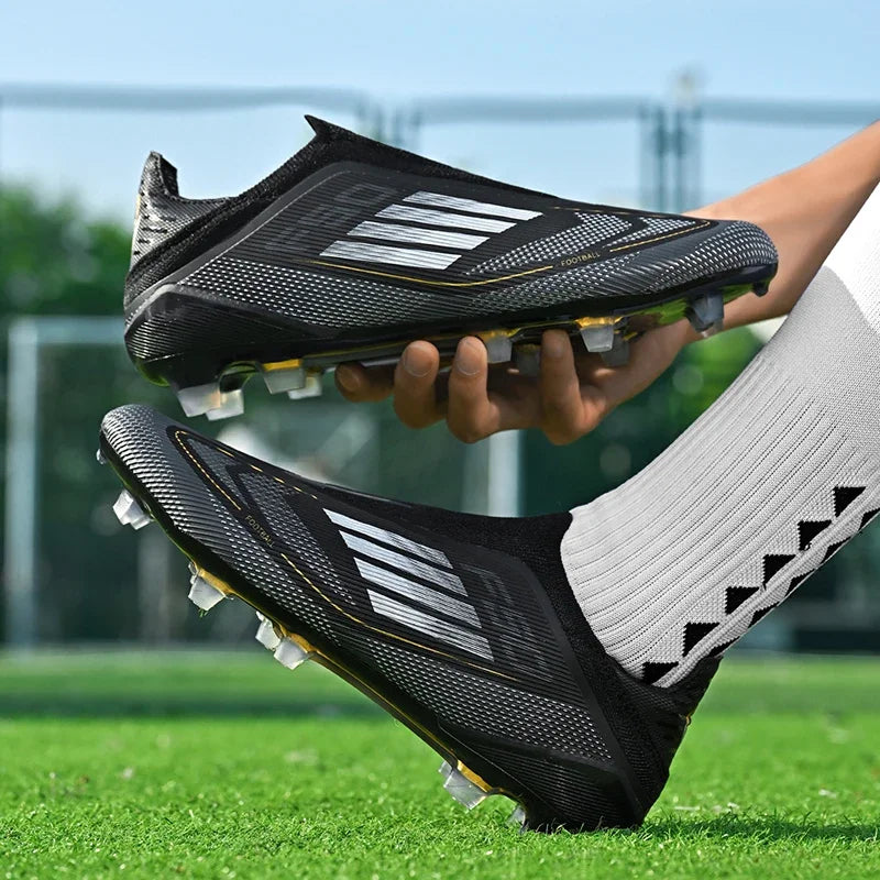 New Men Football Boots Outdoor Sport Training Soccer Shoes Match Boys Adult Cleats Breathable Non Slip Long Spikes Comfortable