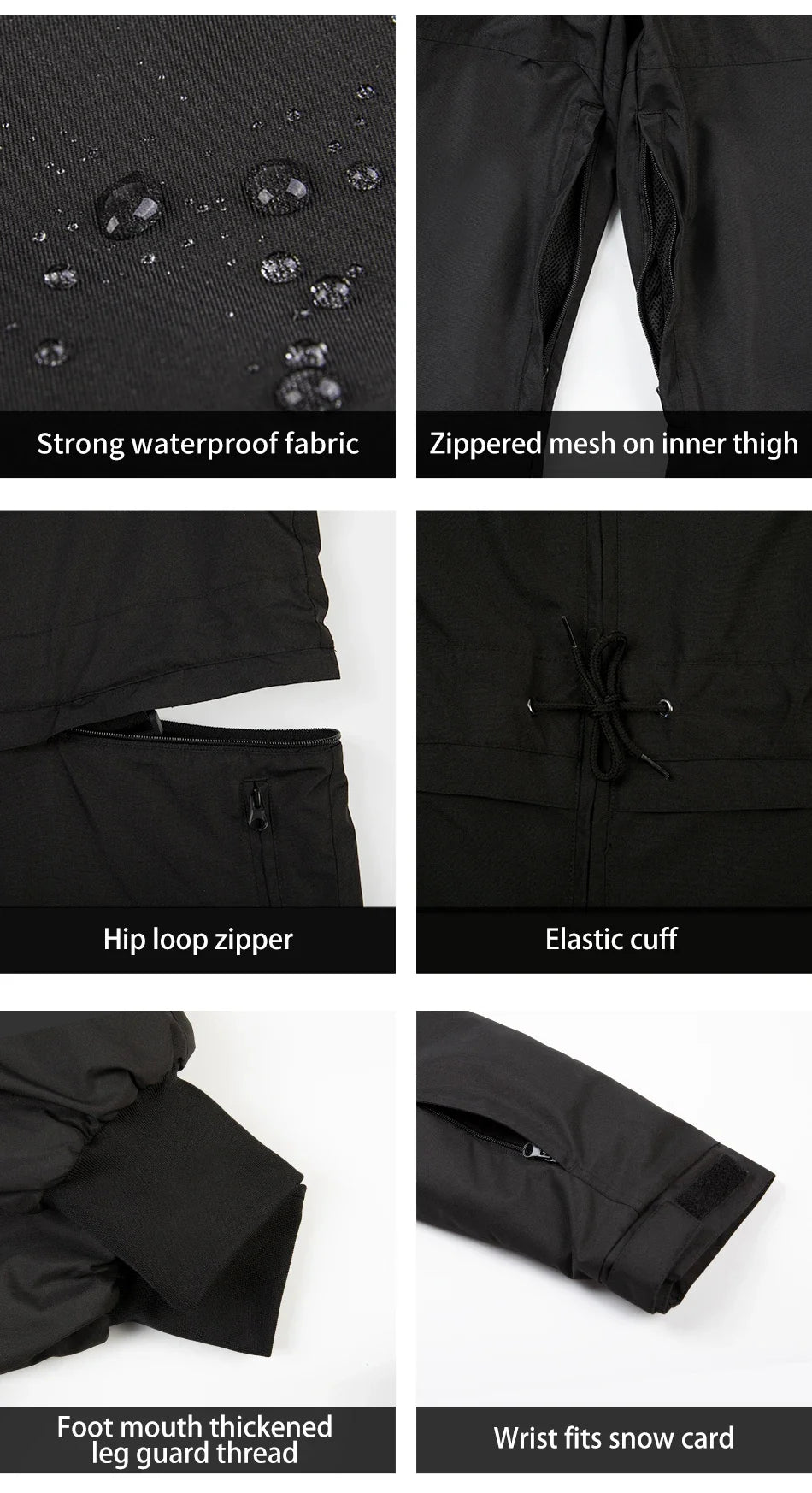 Winter Ski Suit Men Women Waterproof Warm Ski Overalls Outdoor Sports Snowboard One Piece Ski Jumpsuit Skiing Clothing