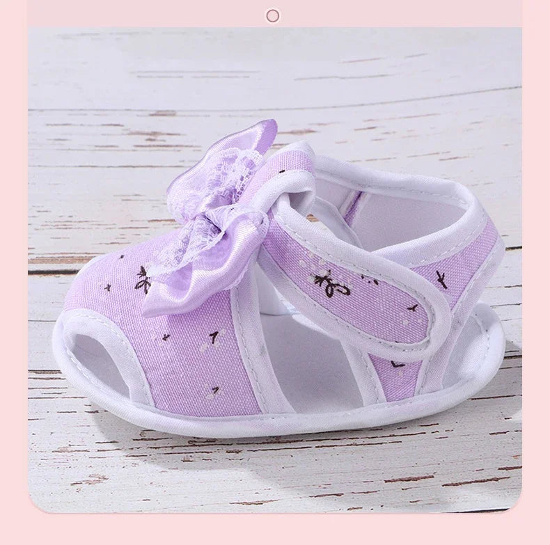 New Children Summer Clogs 0-18M Newborn Infant Baby Girl Princess Bowknot Sandal Sneakers Toddler Soft Crib Walkers Casual Shoes
