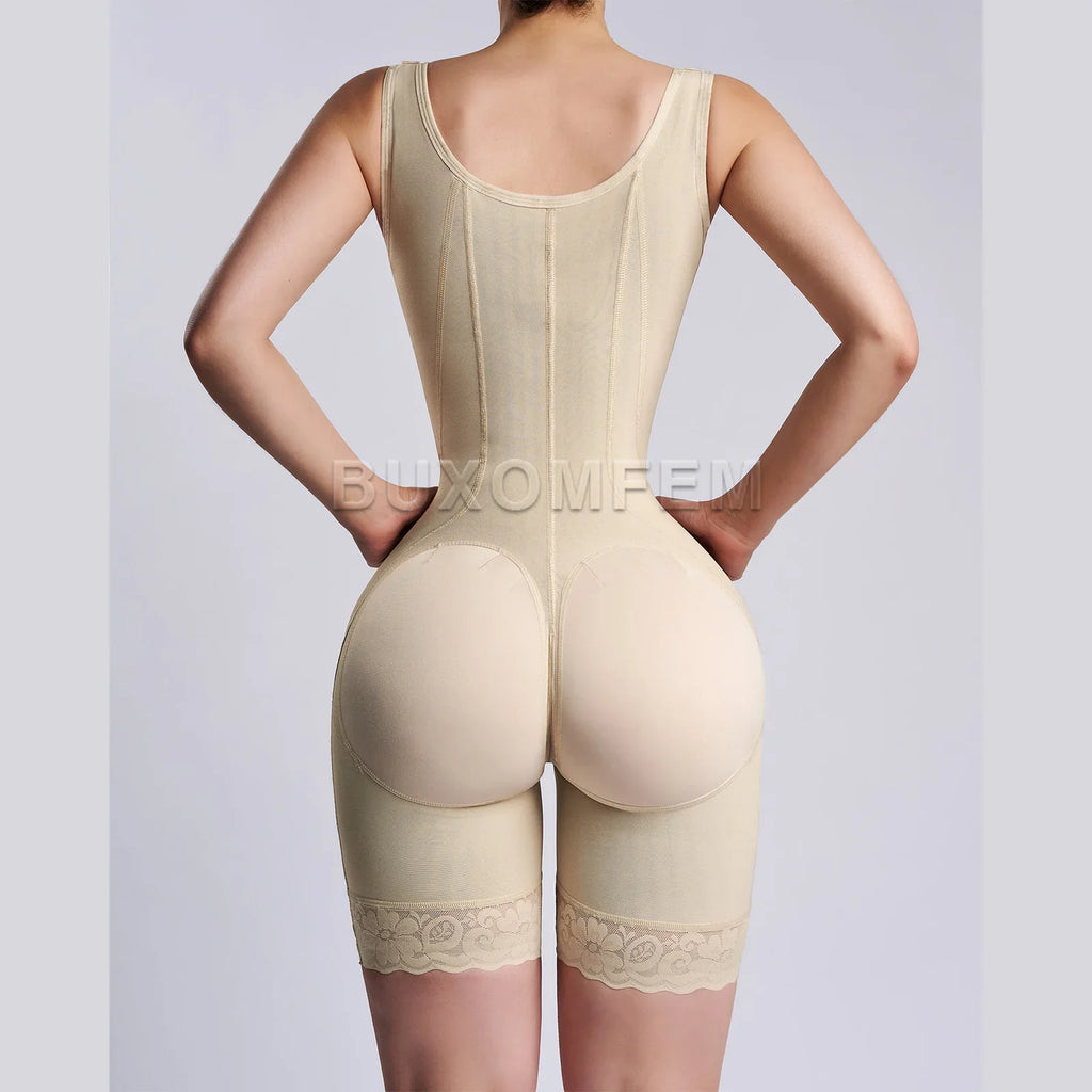 Women's Open Chest Girdles Fajas Colombianas High Waist Trainer Body Shapewear Slimming Post Surgery Elastic Abdomen Bodysuits