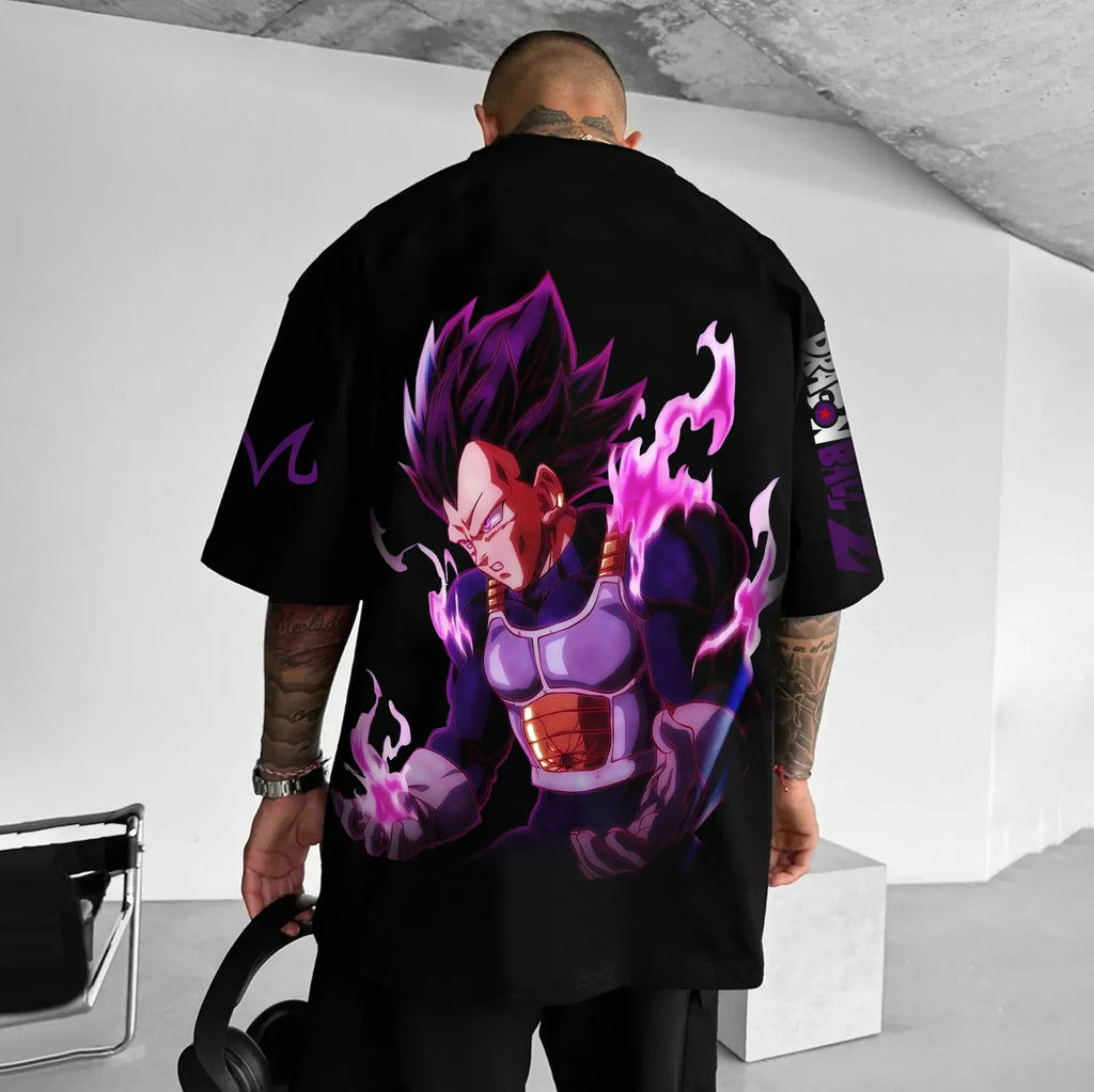 Dragon Ball GOKU Majin Buu Anime Peripheral Short Sleeve 2025 Summer Loose Harajuku Men's and Women's Cotton T-Shirts ins