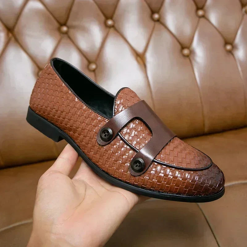 Men’s Breathable Leather Loafers – Casual Slip-On Shoes for Adults