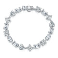 Irregular Full Moissanite Diamonds Bracelets for Women Princess Square Heart Emerald Cut Oval Shape Diamonds 925 Silver Bracelet