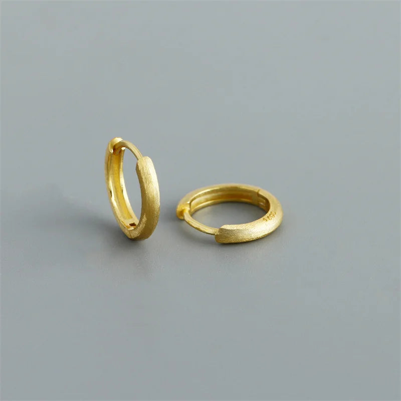 Real 925 Sterling Silver Minimalist Bohemian Round Ear Buckle for Women Punk Unisex Rock Hoop Earring Jewelry Accessories