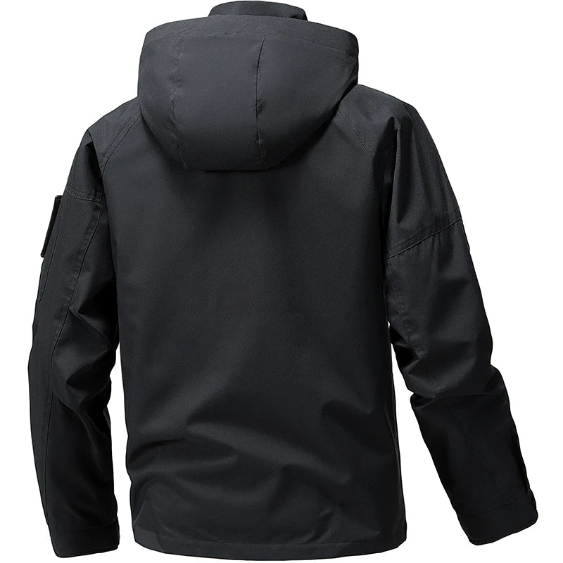 New Waterproof Jacket Men Outdoor Softshell Zip Up Hooded Jacket Windbreaker Hiking Camping Coat Lightweight Spring Autumn Coats