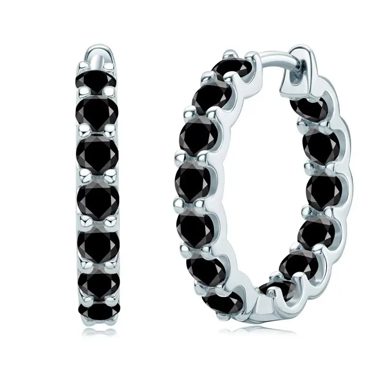 Hoops 100% 925 Sterling Silver Real 3mm Moissanite Stud Earrings For Women Sparkling Jewelry Gifts with Certificate Gifts
