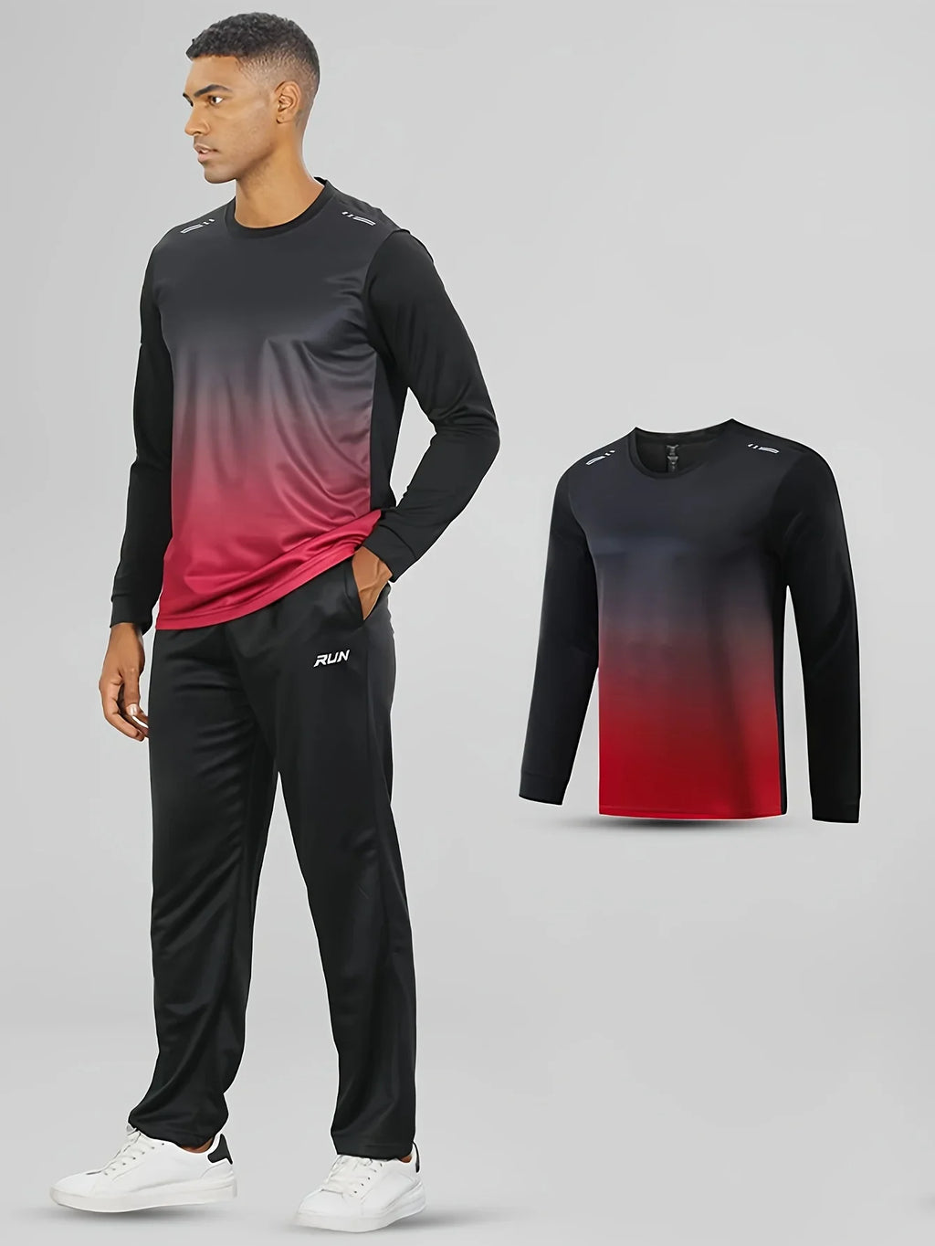 Men's Compression T-shirt, Long Sleeve Crew Neck Sweat-absorbing Quick-drying T-shirts For Men's Fitness Training