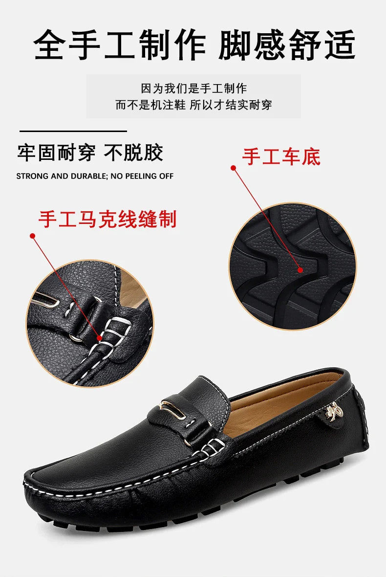 Formal Italian Shoes Men Handmade Leather Loafer Driving Flats Slip-on Casual Shoes Luxury Comfy Moccasins Dress Shoes for Men
