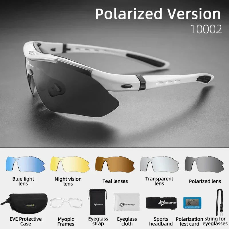 Cycling Polarized glasses Bike Sunglasses Outdoor Sports Sunglasses MTB PC Goggles Eyewear 5/3 Lens Bicycle Accessory