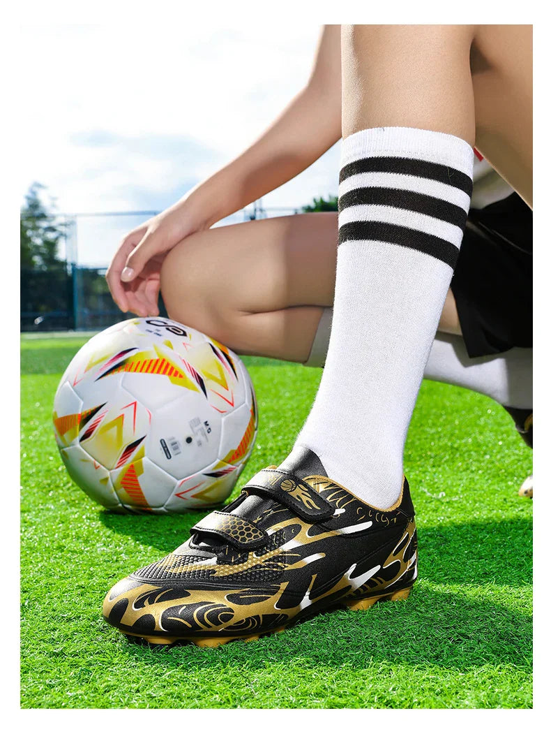 Professional Soccer Shoes Kids Long Spikes FG Football Boots Outdoor Grass Cleats Turf Football Shoes Boys Training Soccer Boots