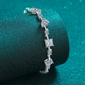6.07-6.43CTTW Princess Cut Moissanite Tennis Bracelet for Women Full Diamond S925 Sterling Silver Plated Platinum Bangle