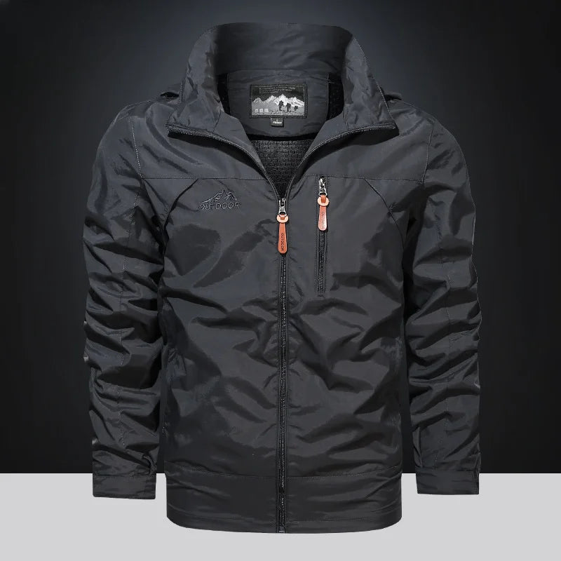 Windbreaker Men Tactical Jacket Waterproof Outdoor Hooded Coat Sports Military Field Climbing Thin Outwear Streetwear Coat