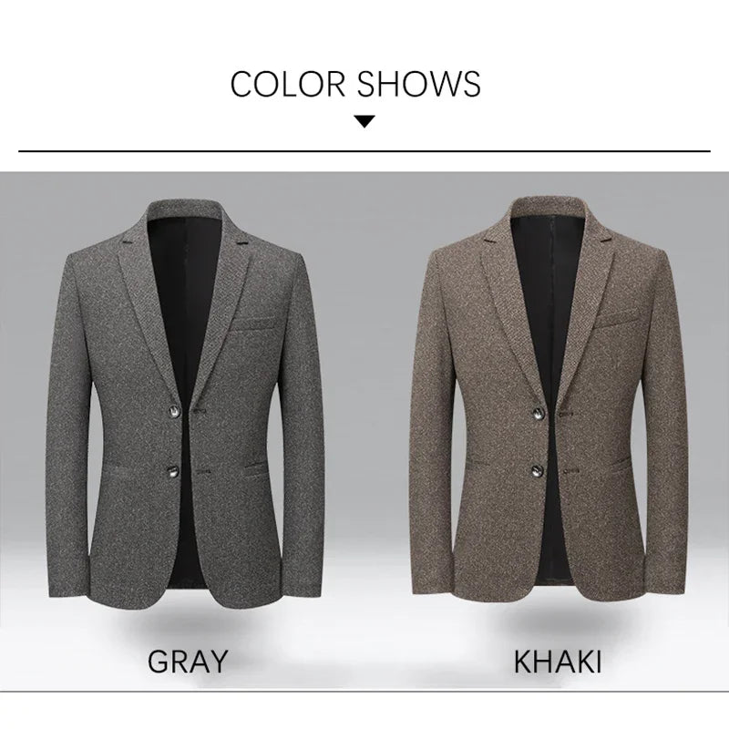 Brand 2026 Spring Autumn Retro Style Suit Blazers for Man 2 Button Slim Fit Social Business Blazer Jackets Men