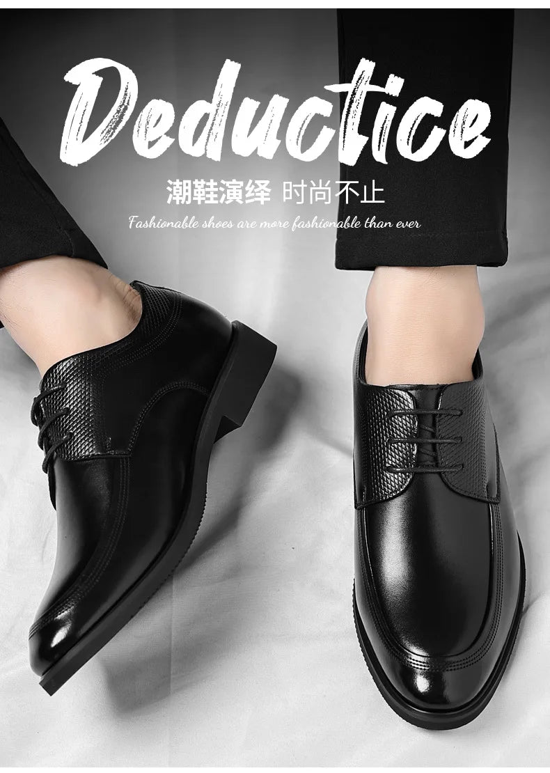Spring Summer Hallow Dress Shoes for Men Solid Color Fashion Business Casual Shoes Male British Lace Designer Leather Shoe Man