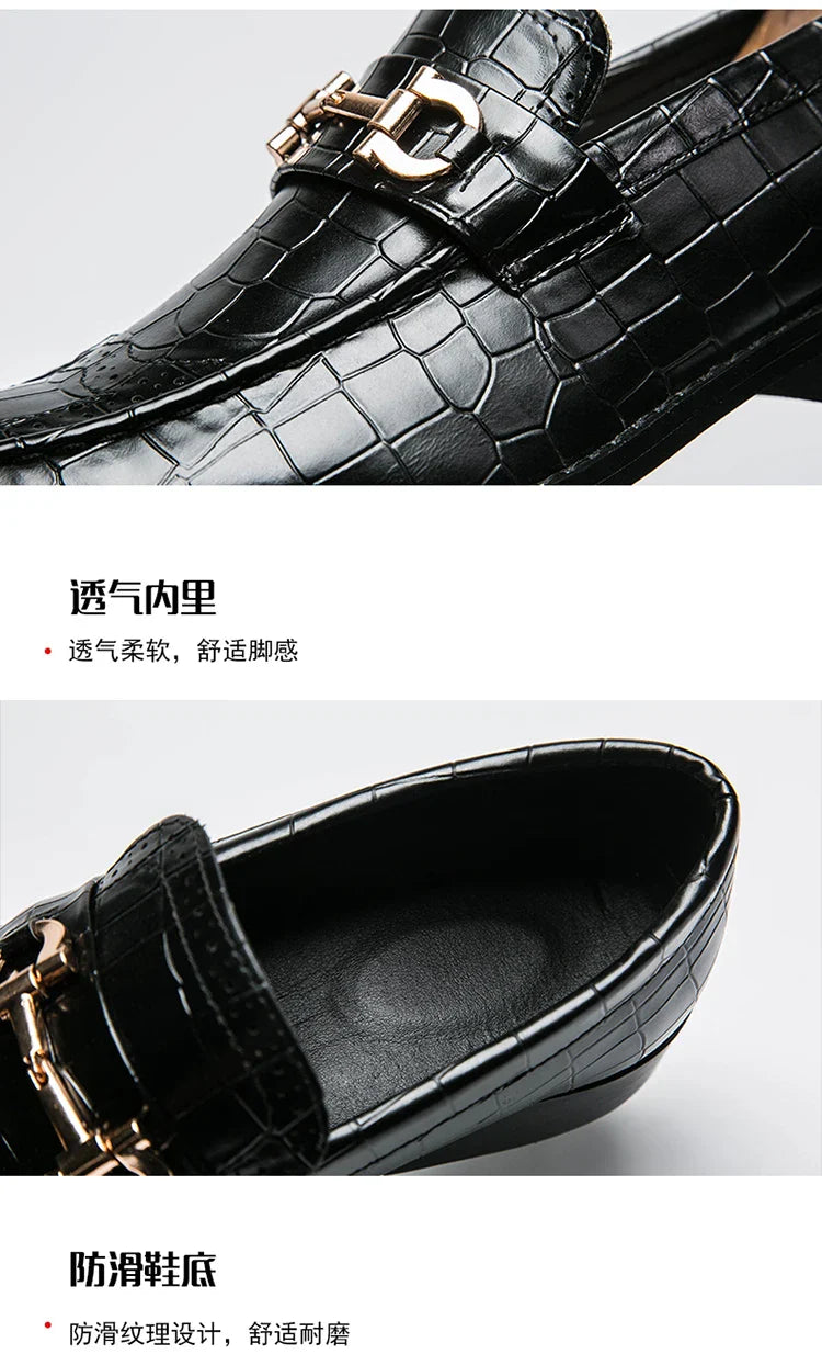 High Quality Casual Business Leather Shoes For Men Classic Social Leather Shoes Men Party Formal Loafers Men Dress Shoes Retro