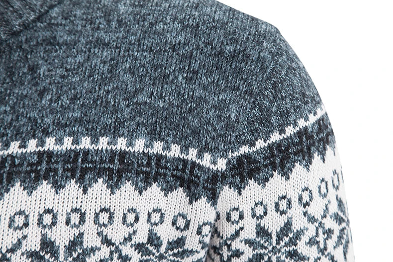 Winter Men's Fleece Cardigan Christmas Knit Sweater Coat Business Casual Jacket High Quality Male Wool Cashmere Clothing