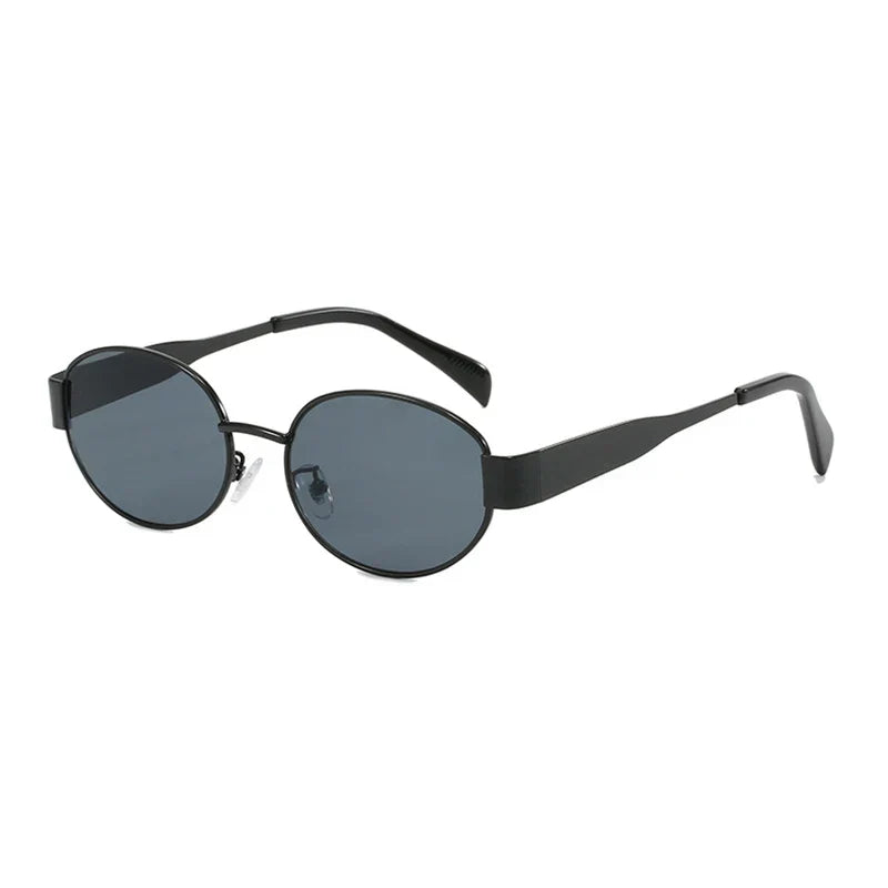 Luxury Small Oval Sunglasses Men Women Brand Design Metal Round Sun Glasses Classic Reto Casual Driving Shades