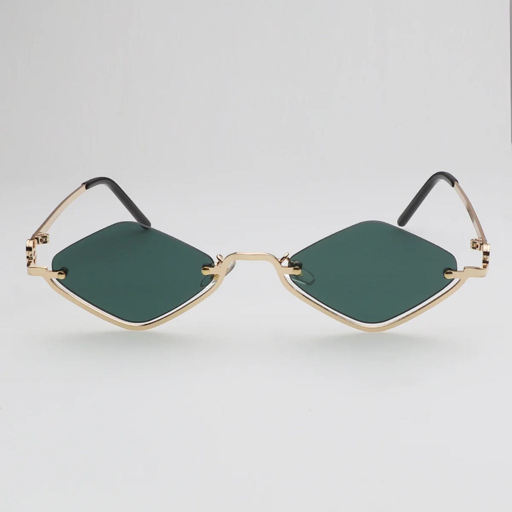 Fashion Small Polygonal Sunglasses Women Luxury Brand Metal Half Frame Sun Glasses Ladies Hipster sexy Cat Eye Shades Vintage