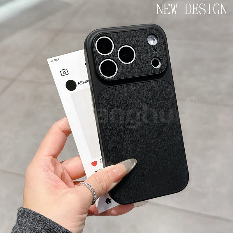 جراب فاخر بملمس جلدي لهاتف iPhone 17 Air 17 17 Pro 17 Pro Max غطاء فائق النحافة غير لامع وناعم وملون