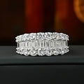 Wide T-shaped diamond ring for women, cool style 925 silver index finger ring, niche design, light luxury daily layering