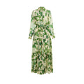 2025 Dresses Women's New Belted Chiffon Print V-neck Chic Slim Long Dress Fashion Elegant Holiday Street Women's Dress