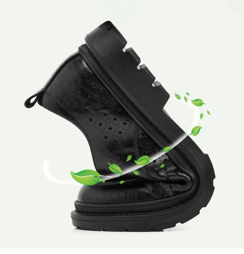 British Style Business Derby Shoes for Men Spring Summer Breathable Dress Shoes Male Fashion Casual Leather Wedding Shoe Man