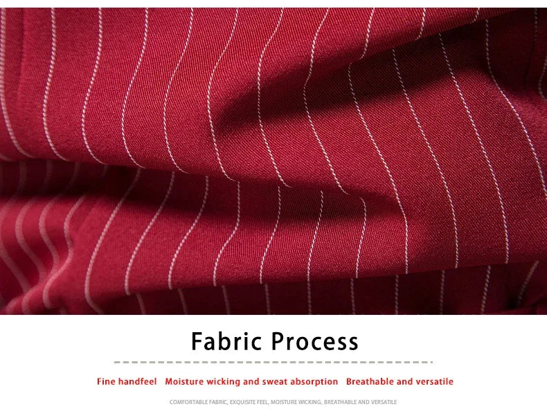 2026 New Red Striped Suit Vest For Men,Fashion Business Formal Wear Casual Khaki/Black Stripes Waistcoats
