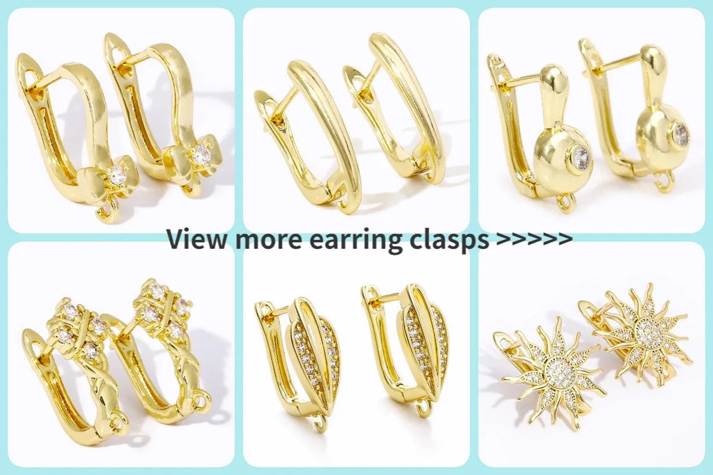 14K Gold Plated Brass Earrings Hooks Round Hoop Earrings,Earring Fixtures,Fasteners For Earrings,DIY Earring Making Accessories