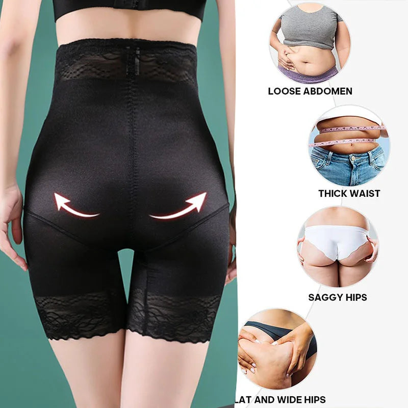 Guudia Zipper Tummy Control Panties High Waist Shapewear Brief Shorts Body Shaper Butt Lifting Silky Stretchy Fabric Seamless
